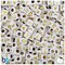 BeadTin White Opaque 8mm Cube Alpha Beads - Gold Letter Mix (200pcs)